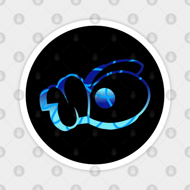 blue squiggle chicken head Magnet by threeonethree